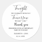 今夜のミニマル祝ス結婚リハーサル ラウンドシール (正面)