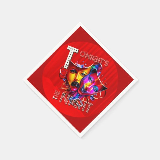 今夜の夜(赤いカーテン) スタンダードカクテルナプキン (角)