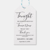 今夜の祝リハ結婚ーサルのディナー・サイン ギフトタグ (正面)