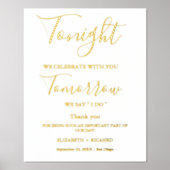 今夜の祝リハ結婚ーサルのディナー・サイン 箔ポスター (正面)