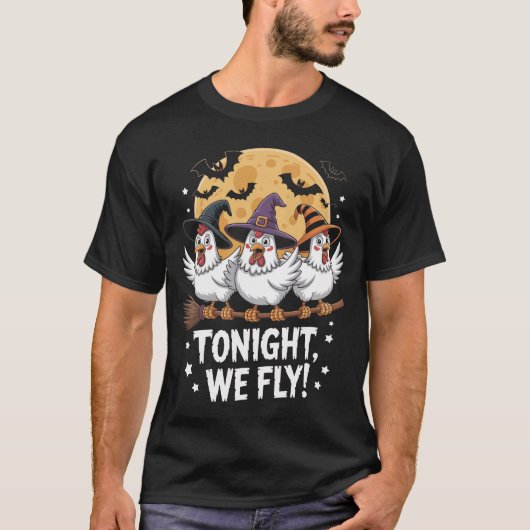今夜はハロウィンのニワトリを飛ばそう Tシャツ (正面)