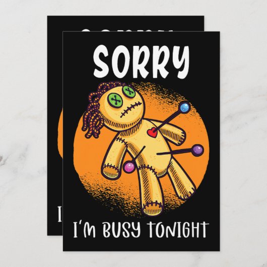 今夜は可愛忙しいブードゥー人形 招待状 (正面/裏面)