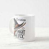 今夜は帽子と箒の魔女と一緒に飛ぶ コーヒーマグカップ (正面左)