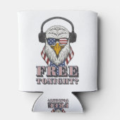 今夜は自由か？7月4日の愛国的なハゲワシ 缶クーラー (裏面)