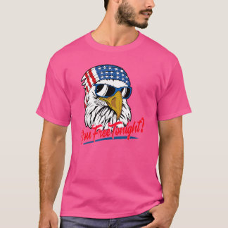 今夜は自由だ ハクトウワシ アメリカ国旗 ハッピー4th tシャツ