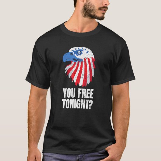 今夜は自由だ 愛国アメリカハクトウワシ 4th tシャツ (正面)
