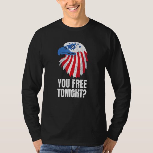 今夜は自由だ 愛国アメリカハクトウワシ 4th tシャツ (正面)
