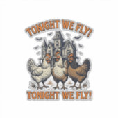 今夜は面白いニワトリと飛ぶ ハロウィンTシャツ デザイン シール (正面)