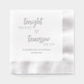 今夜は食べ明日はリハのディナー 箔ナプキン (正面)