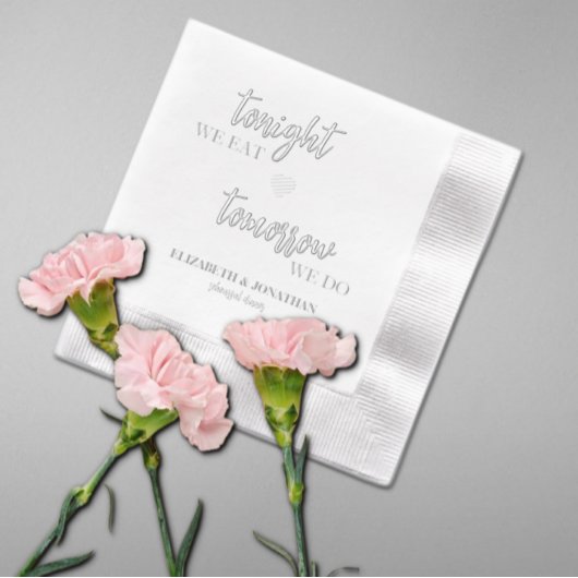 今夜は食べ明日はリハのディナー 箔ナプキン