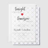 今夜は食事、明日はリハーサルディナー ベラム紙招待状 (オフセット (招待状))