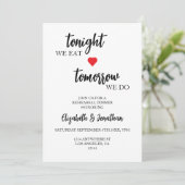 今夜は食事、明日はリハーサルディナー 招待状 (スタンド正面)