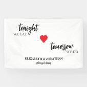 今夜は食事、明日はリハーサルディナー 横断幕 (横)