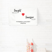 今夜は食事、明日はリハーサルディナー 横断幕 (インサイチュ)