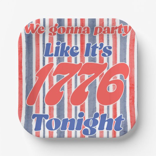 今夜は1776年のようにパーティしよう ペーパープレート (正面)