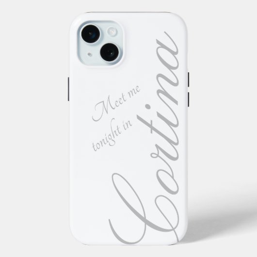 今夜コルチナで私に会う – 白 – ロマンチック Case-Mate iPhoneケース (裏面)