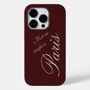 今夜パリで私に会う – burgundy – ロマンチック Case-Mate iPhone 14 proケース