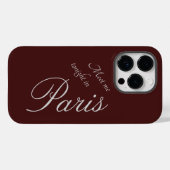 今夜パリで私に会う – burgundy – ロマンチック Case-Mate iPhoneケース (裏面 (横))