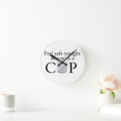 今夜感じは安全だ！ ラウンド壁時計 (ホーム)