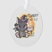 今夜我々は飛ぶ – 黒い魔女猫 オーナメント (正面)