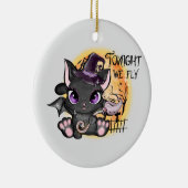 今夜我々は飛ぶ – 黒い魔女猫 セラミックオーナメント (右)