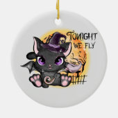 今夜我々は飛ぶ – 黒い魔女猫 セラミックオーナメント (裏面)