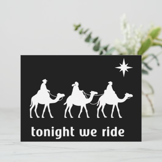 今夜私たちはクリスマスに乗る - クリスチャンの信仰と賢い男たち シーズンカード (スタンド正面)