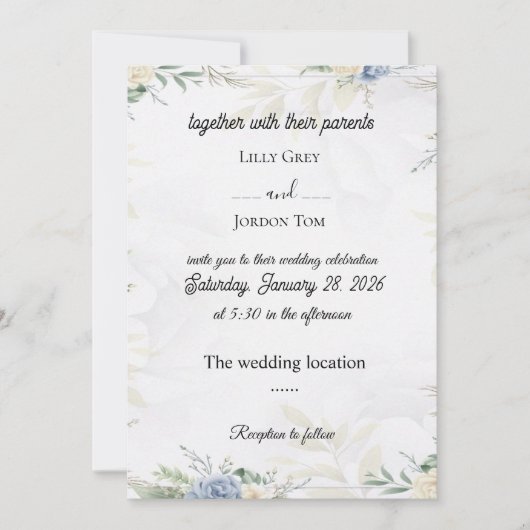 今始まって幸せに 招待状 (正面)