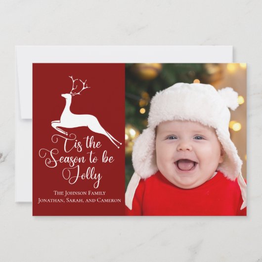 今季の美しい赤い家族の写真 シーズンカード (正面)