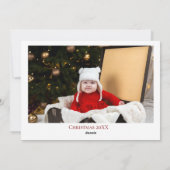 今季の美しい赤い家族の写真 シーズンカード (裏面)