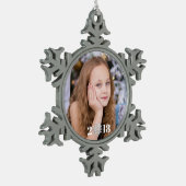 今季|クリスマスホリデー写真 スノーフレークピューターオーナメント (左)