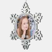 今季|クリスマスホリデー写真 スノーフレークピューターオーナメント (右)