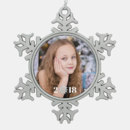 今季|クリスマスホリデー写真 スノーフレークピューターオーナメント