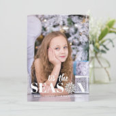 今季|ブラック&ホワイトホリデーフォトカード 招待状 (スタンド正面)