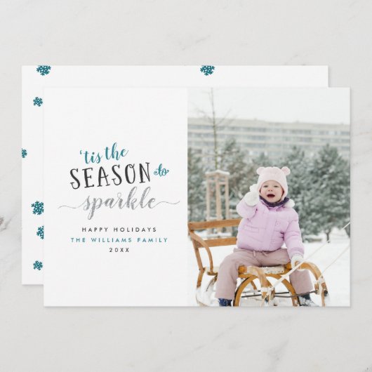 『今季、写真のクリスマスカードをきらめかせる季節』 シーズンカード (正面/裏面)