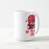 「今年じゃないよ、かわいい！」 スタイル3 – 痛みハート コーヒーマグカップ (正面右)