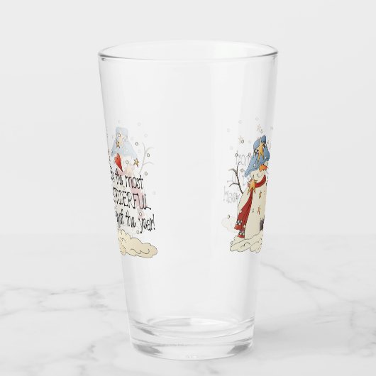 今年で最も素晴らしい時期だ雪だるま タンブラーグラス (左)