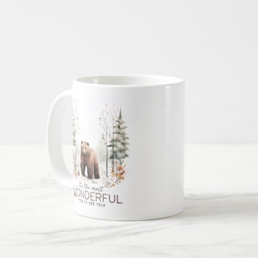 今年で最も素晴らしい時期だ、クマ コーヒーマグカップ (正面左)