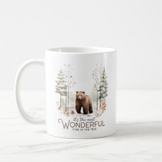 今年で最も素晴らしい時期だ、クマ コーヒーマグカップ (左)