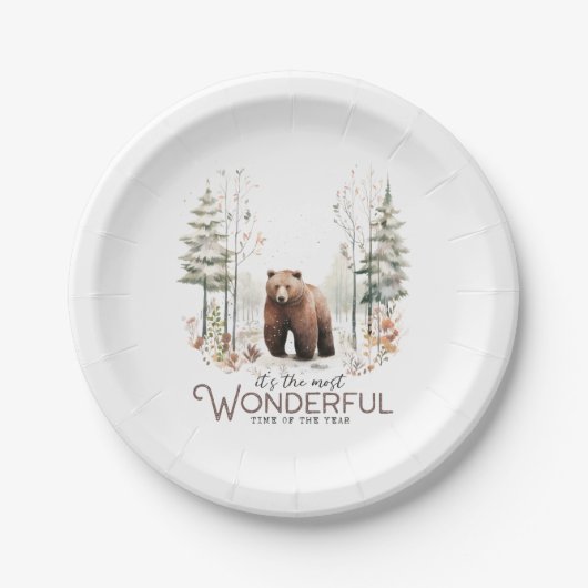 今年で最も素晴らしい時期だ、クマ ペーパープレート (正面)