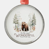 今年で最も素晴らしい時期だ、クマ メタルオーナメント (正面)