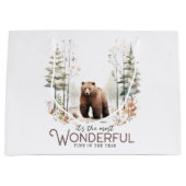 今年で最も素晴らしい時期だ、クマ ラージペーパーバッグ (正面)