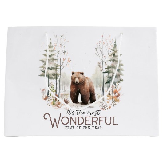 今年で最も素晴らしい時期だ、クマ ラージペーパーバッグ (正面)