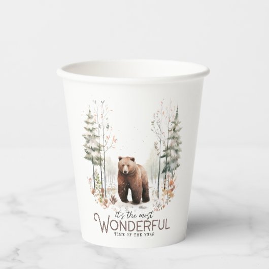 今年で最も素晴らしい時期だ、クマ 紙コップ (正面)