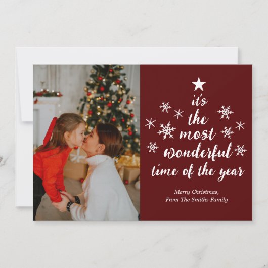 今年で最も素晴らしい時間の赤いスクリプト写真 シーズンカード (正面)
