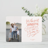 今年で最も素晴らしい時間ピンク赤いフォトカー 招待状 (スタンド正面)