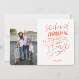 今年で最も素晴らしい時間ピンク赤いフォトカー 招待状