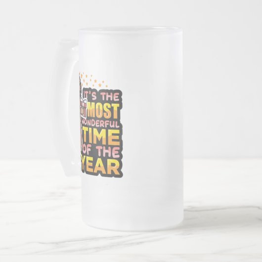今年のクリスマスで一番素敵な時期だ フロストグラスビールジョッキ (正面左)