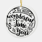 今年のクリスマスで最も素敵な時間 セラミックオーナメント (正面)