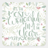 今年のクリスマスの中で一番素敵な時期だ スクエアシール (正面)